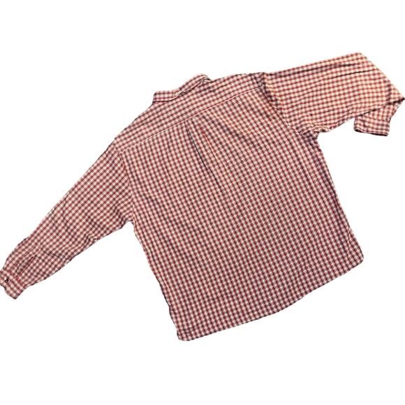 Abercrombie & Fitch Men's Button Down Shirt XL Red Tan Plaid Chest Pocket EUC - Picture 10 of 11